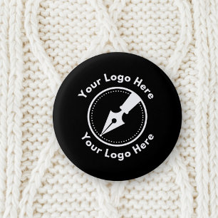 Bedrijf Logo Professional Modern Zwart Notaris Ronde Button 3,2 Cm