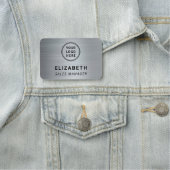 Bedrijf Logo Professional Silver Naamplaatje (In situ)