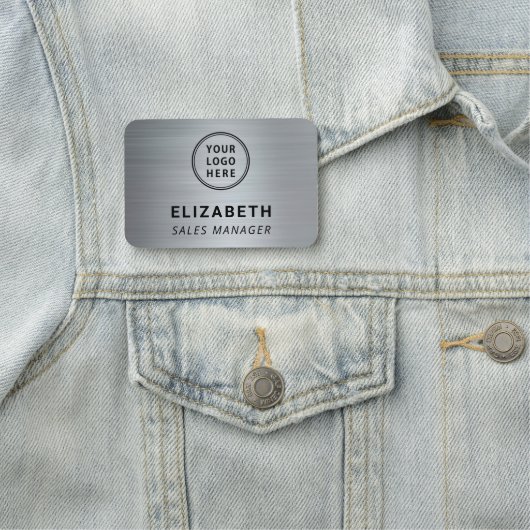 Bedrijf Logo Professional Silver Naamplaatje (In situ)