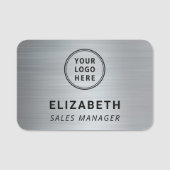 Bedrijf Logo Professional Silver Naamplaatje (Voorkant)