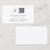 Bedrijf Logo Professioneel Modern Elegant QR-code Visitekaartje (Voorkant / Achterkant)