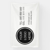 Bedrijf Logo Promotionele Contact Zwart & Wit Spandoek (Verticaal)