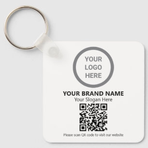 Bedrijf Logo QR Code Dubbelzijdig promotiegift Sleutelhanger