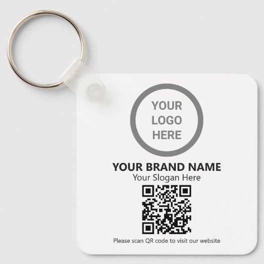 Bedrijf Logo QR Code Dubbelzijdig promotiegift Sleutelhanger (Voorkant)
