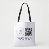 Bedrijf Logo QR Code Front Side Print Shoulder Tote Bag (Voorkant)