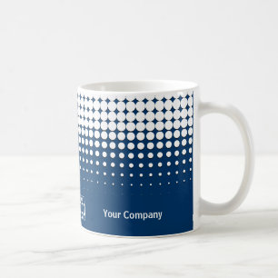 Bedrijf Logo QR Code Halftoon Blauw Zwart Wit Koffiemok