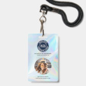 Bedrijf Logo QR Code Holografische werknemer Foto  Badge (Voorkant met koord)
