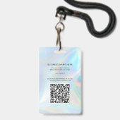 Bedrijf Logo QR Code Holografische werknemer Foto  Badge (Achterkant met koord)