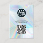 Bedrijf Logo QR Code Holografische Werknemer Foto Visitekaartje (Achterkant)