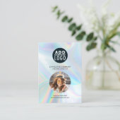 Bedrijf Logo QR Code Holografische Werknemer Foto Visitekaartje (Staand voorkant)