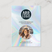 Bedrijf Logo QR Code Holografische Werknemer Foto Visitekaartje (Voorkant)