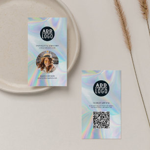 Bedrijf Logo QR Code Medewerker Foto Holografisch Visitekaartje