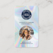 Bedrijf Logo QR Code Medewerker Foto Holografisch Visitekaartje (Voorkant)