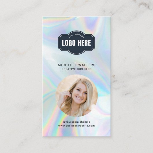 Bedrijf Logo QR Code Medewerker Foto Visitekaartje (Voorkant)