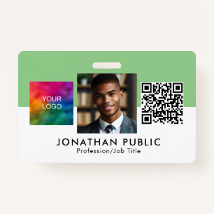 Bedrijf Logo QR Code Medewerker Modern ID Badge