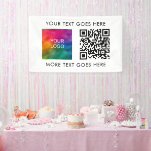 Bedrijf Logo QR Code Modern Elegant Best Spandoek