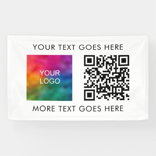 Bedrijf Logo QR Code Modern Elegant Best Spandoek (Horizontaal)