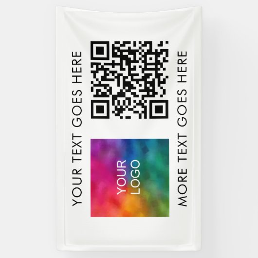 Bedrijf Logo QR Code Modern Elegant Best Spandoek (Verticaal)