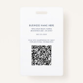 Bedrijf Logo QR Code Modern Medewerker Foto ID Badge (Achterkant)