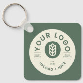 bedrijf Logo QR Code Sage Green Sleutelhanger (Voorkant)