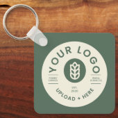 bedrijf Logo QR Code Sage Green Sleutelhanger (Voorkant)