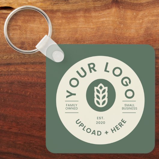  bedrijf Logo QR Code Sage Green Sleutelhanger (Voorkant)
