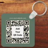  bedrijf Logo QR Code Sage Green Sleutelhanger (Achterkant)