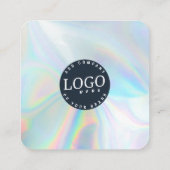 Bedrijf Logo QR Code Social Media Holografisch Vierkante Visitekaartje (Achterkant)