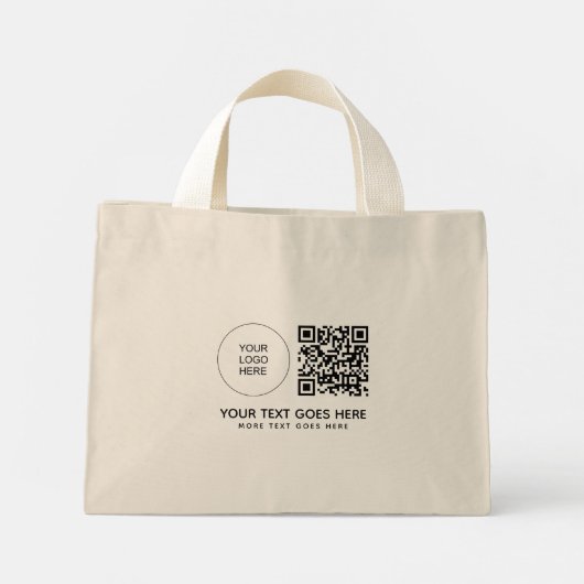 Bedrijf Logo QR code streepjescode dubbelzijdig af Mini Tote Bag (Achterkant)