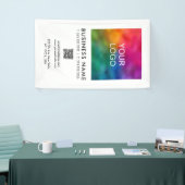 Bedrijf Logo QR Code Verticale Promotie Indoor Spandoek (Beurs)