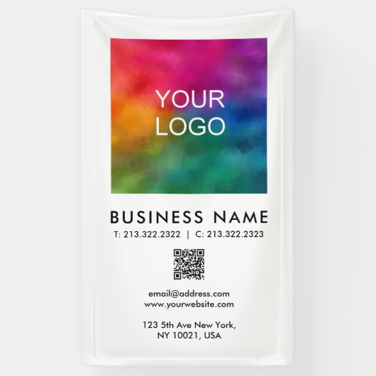 Bedrijf Logo QR Code Verticale Promotie Indoor Spandoek (Verticaal)