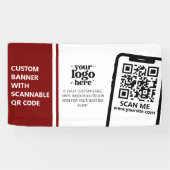 Bedrijf Logo QR Code Vinyl Donkerrood Indoor Outdo Spandoek (Horizontaal)