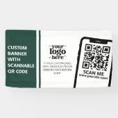 Bedrijf Logo QR Code Vinyl Groen Indoor Outdoor Spandoek (Horizontaal)