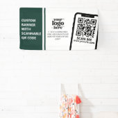 Bedrijf Logo QR Code Vinyl Groen Indoor Outdoor Spandoek (Insitu)