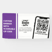 Bedrijf Logo QR Code Vinyl Paarse Indoor Outdoor Spandoek (Horizontaal)