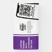 Bedrijf Logo QR Code Vinyl Paarse Indoor Outdoor Spandoek (Verticaal)