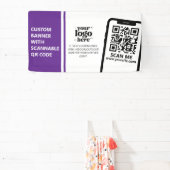 Bedrijf Logo QR Code Vinyl Paarse Indoor Outdoor Spandoek (Insitu)
