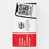 Bedrijf Logo QR Code Vinyl Rood Indoor Outdoor Spandoek (Verticaal)