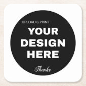 bedrijf, logo, qr-code, website, uw logo hier, kartonnen onderzetters (Voorkant)