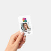 Bedrijf Logo QR code Werknemersnaam en titel Badge (Handheld)