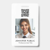 Bedrijf Logo QR code Werknemersnaam en titel Badge (Achterkant)