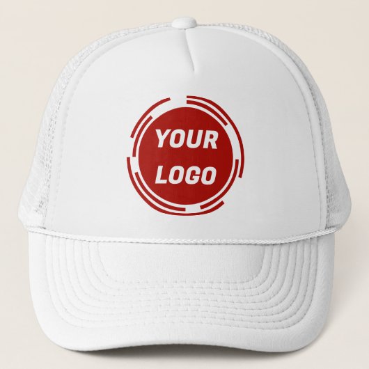 Bedrijf Logo  Rood en Wit Trucker Pet (Voorkant)
