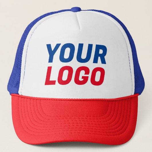 Bedrijf Logo  Rood Wit Blauw Trucker Pet (Voorkant)