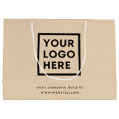 Bedrijf Logo Rustic Kraft Professioneel Modern Groot Cadeauzakje (Achterkant)