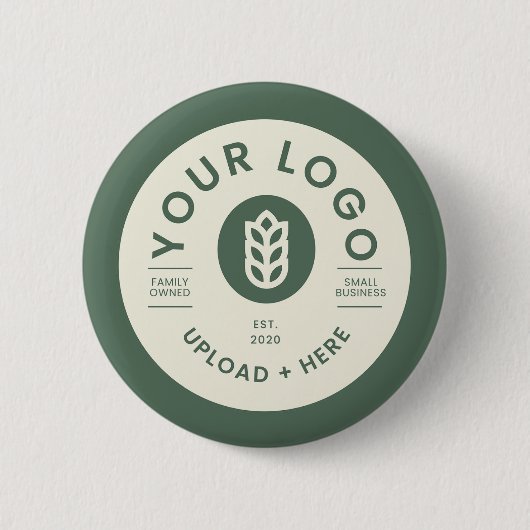  bedrijf Logo Sage Green Ronde Button 5,7 Cm (Voorkant)