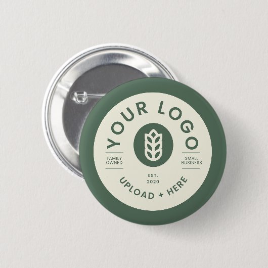  bedrijf Logo Sage Green Ronde Button 5,7 Cm (Voorkant /achterkant)