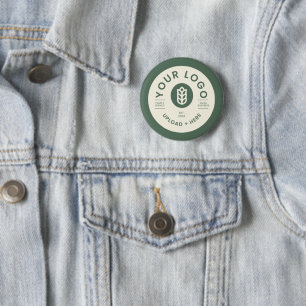 bedrijf Logo Sage Green Ronde Button 5,7 Cm