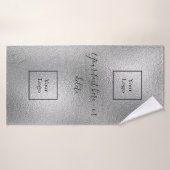 Bedrijf logo silver black text business badhanddoek (Badhanddoek)