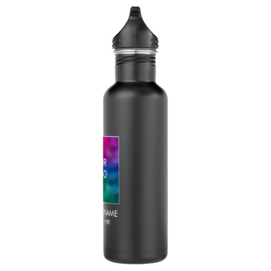 Bedrijf Logo Simple Custom Sjabloon Zwart Waterfles (Rechts)