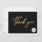  bedrijf Logo Social Gold Black Modern Bedankkaart (Voorkant)